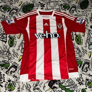 Shane Long Southampton FC Adidas Jersey Size S Men’s Soccer Veho Red White